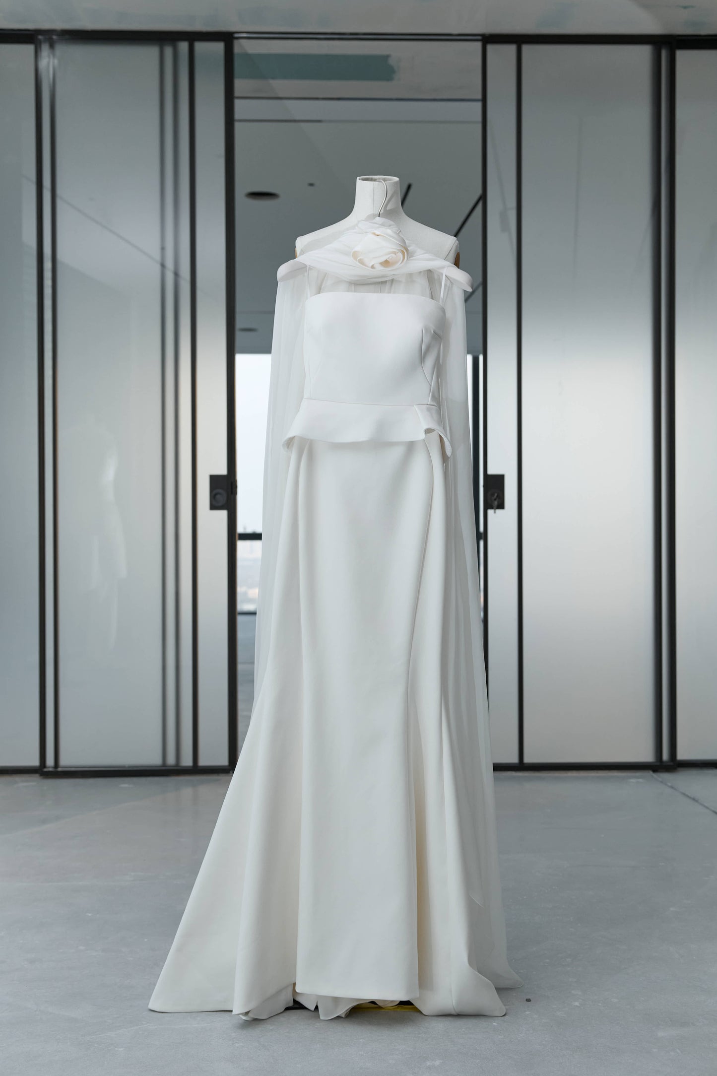 Her White Long Fishcut Dress