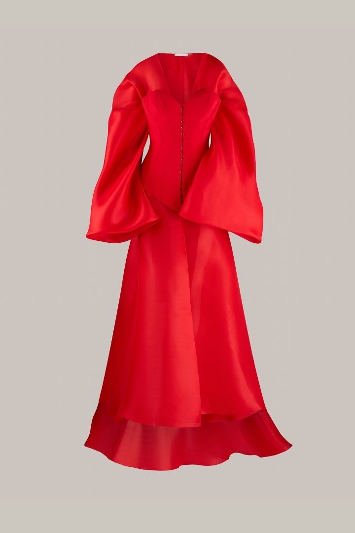 Her Organza Wide Sleeves Long Gown