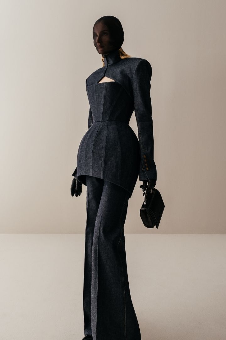 Her Denim High Waist Cady Trousers