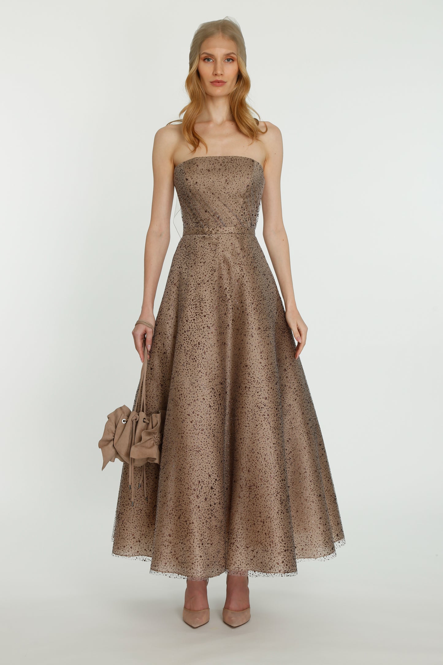 Bronze Sparkling Midi Dress