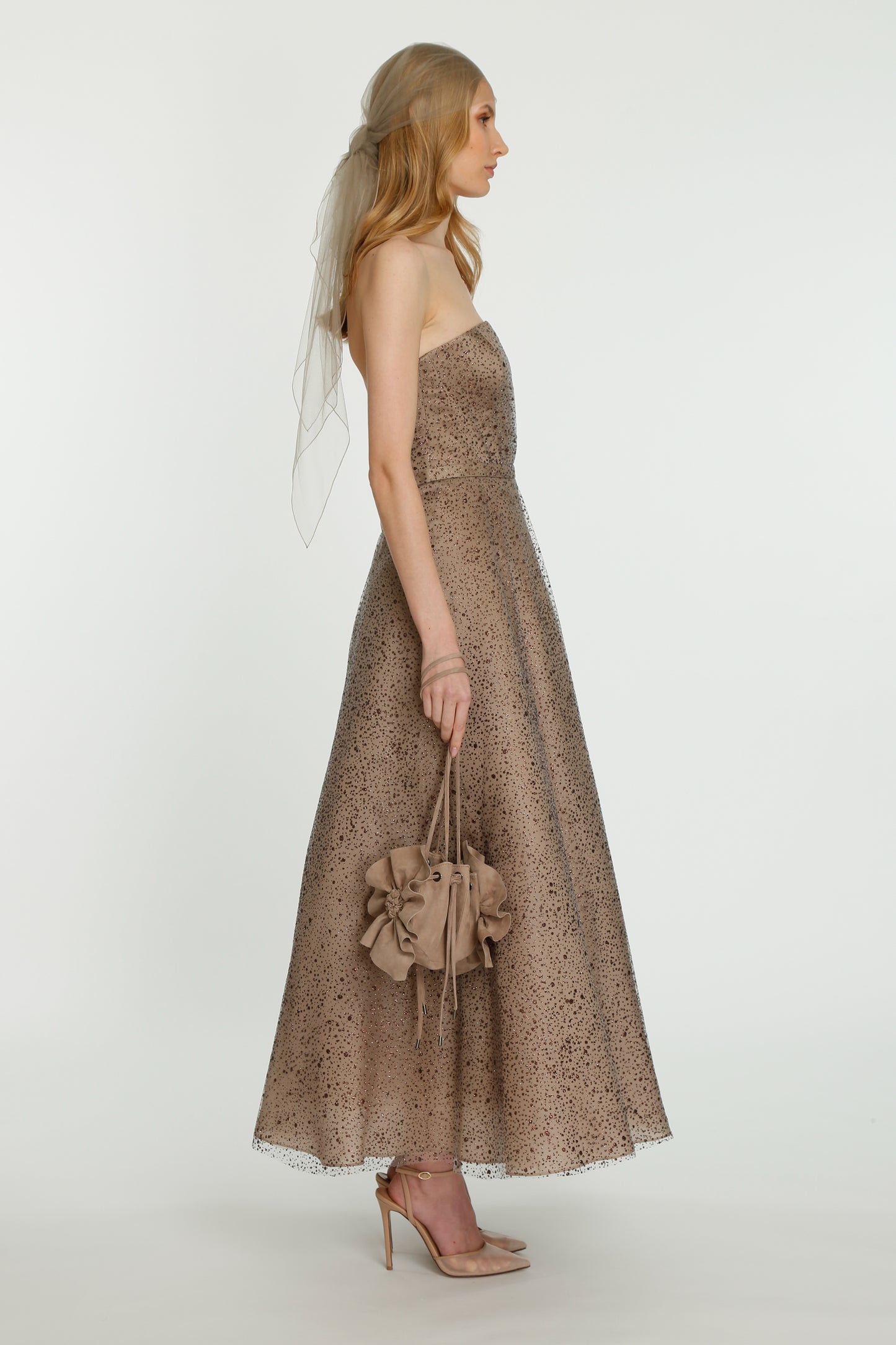 Bronze Sparkling Midi Dress