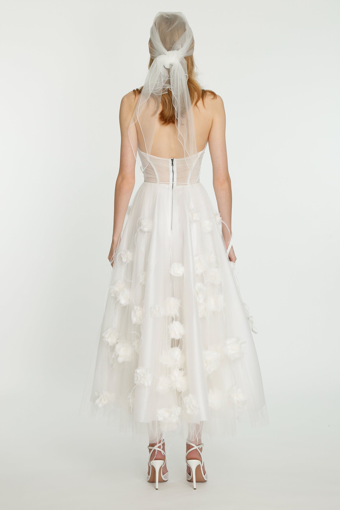 White Floral Applique Skirt