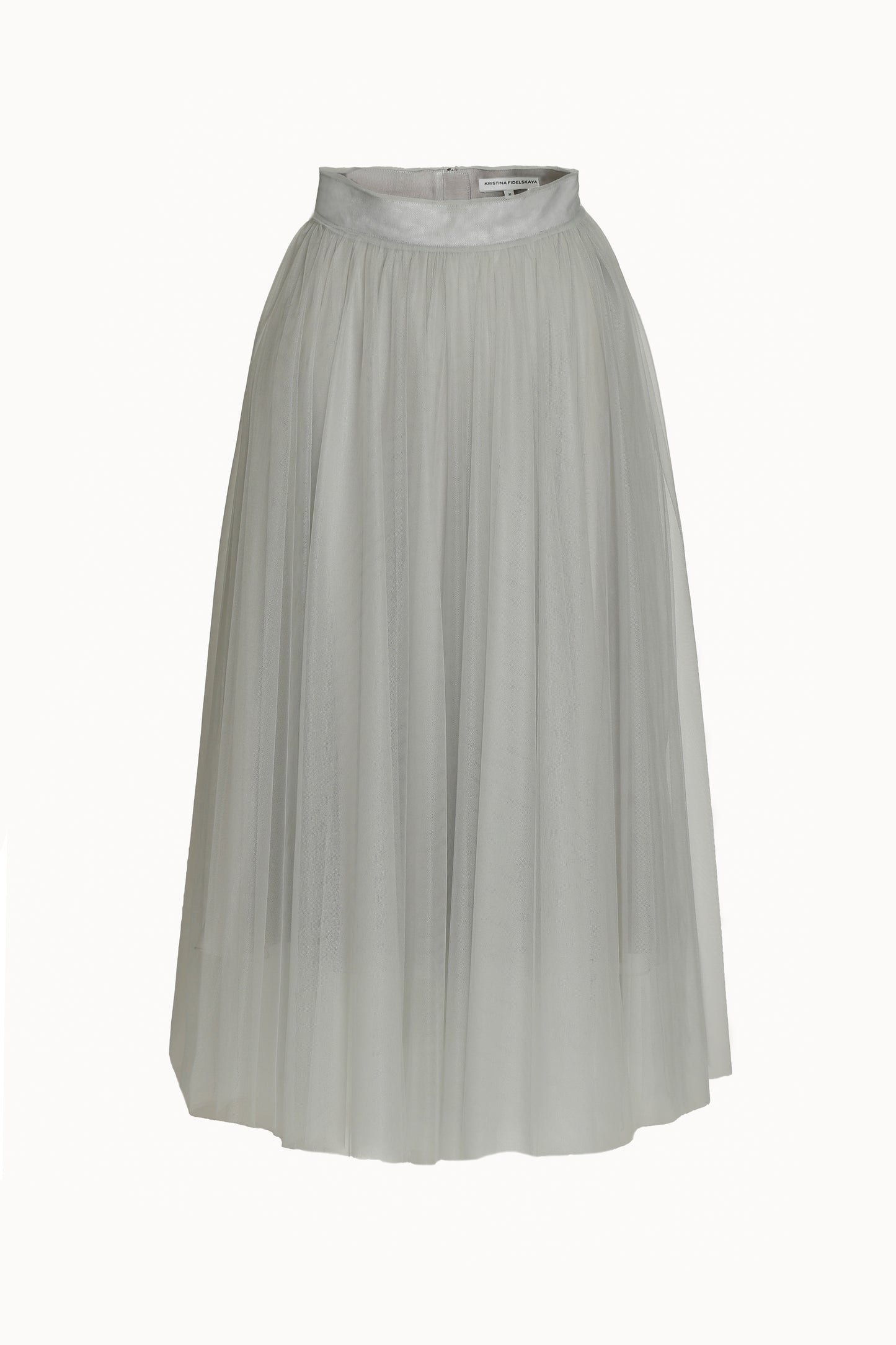 Grey Midi Tulle Skirt