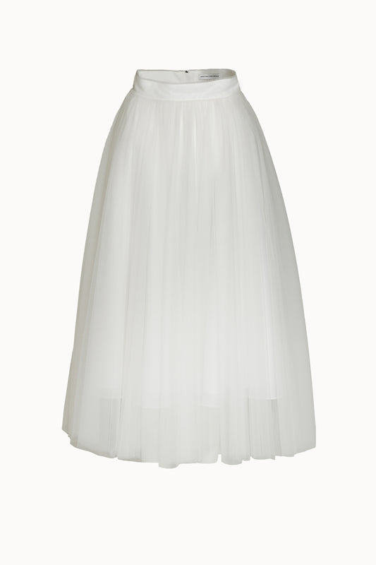 White Midi Tulle Skirt