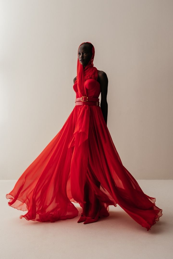 Her Red Full Line Long Skirt