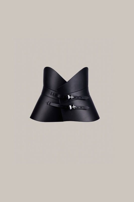 Her Anima Leather Waist Black Cincher