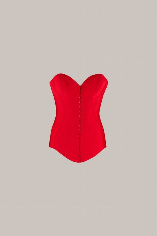 Her Heart Slip Red Corset