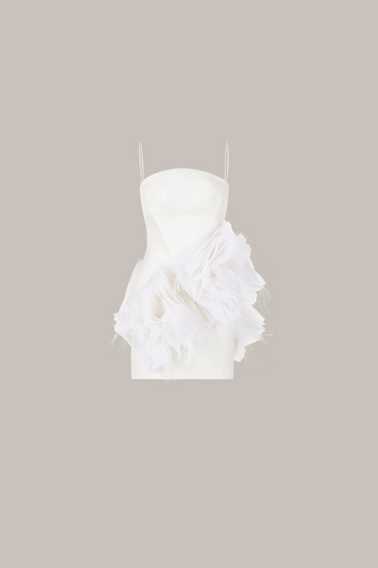 Her Mini Embellished Off White Dress