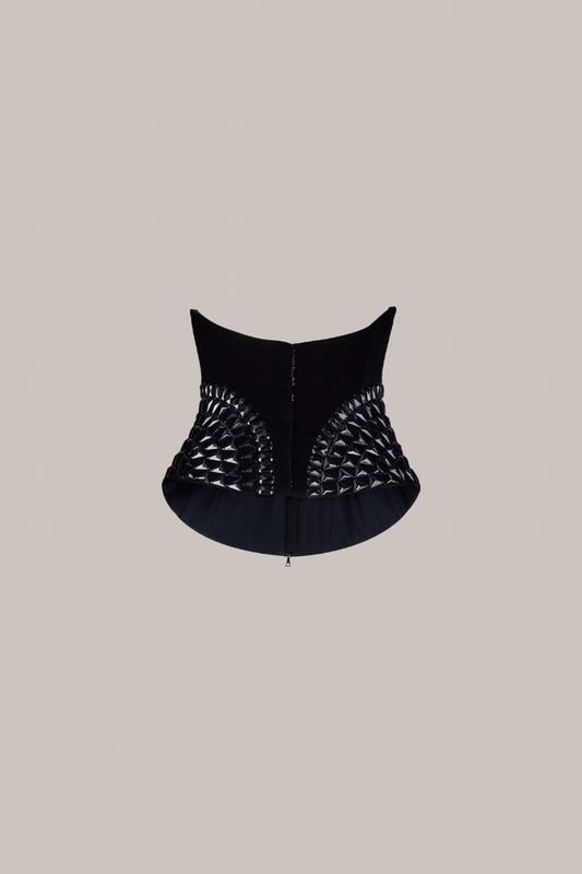 Her Crystals Embellished Waist Black Cincher