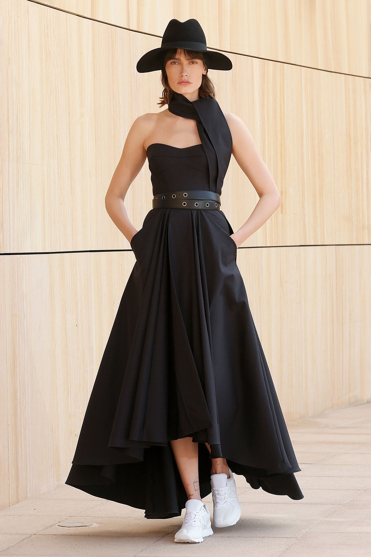 Her Wrap Around Leather Black Belt