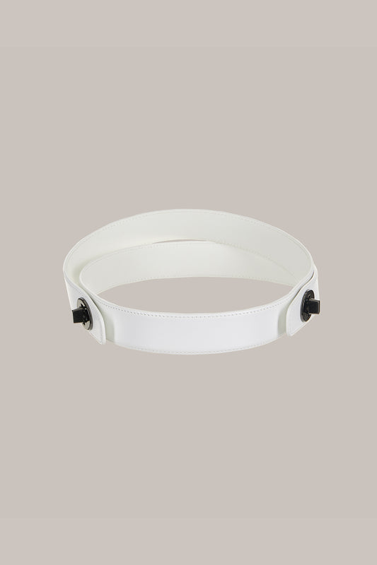 Her Nappa Leather White Belt