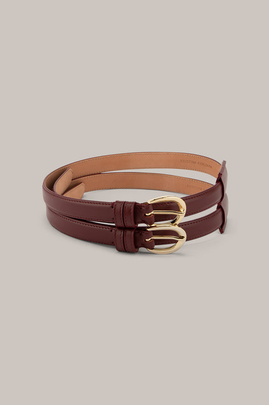 Her Burgundy Twin Belt