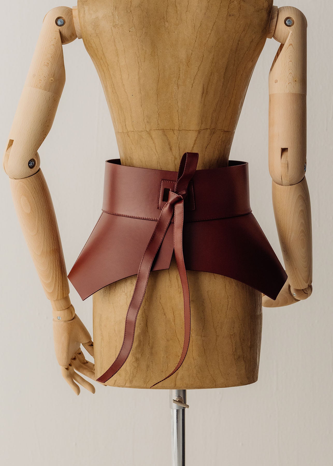 Her Burgundy Leather Cincher