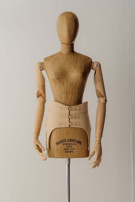 Her Beige Fringes Corset Belt