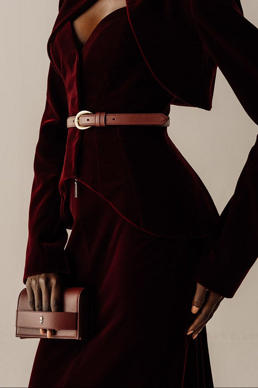 Her Mini Burgungy Clutch
