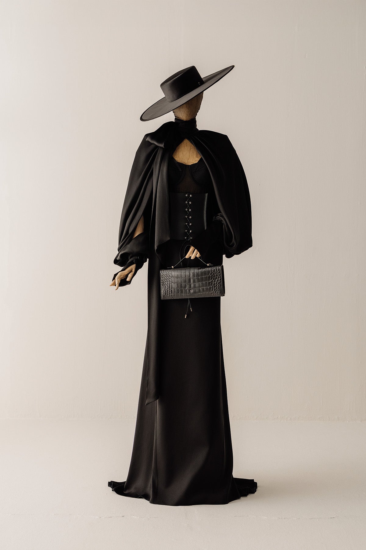 Her Black Silk Sleeve Blouse