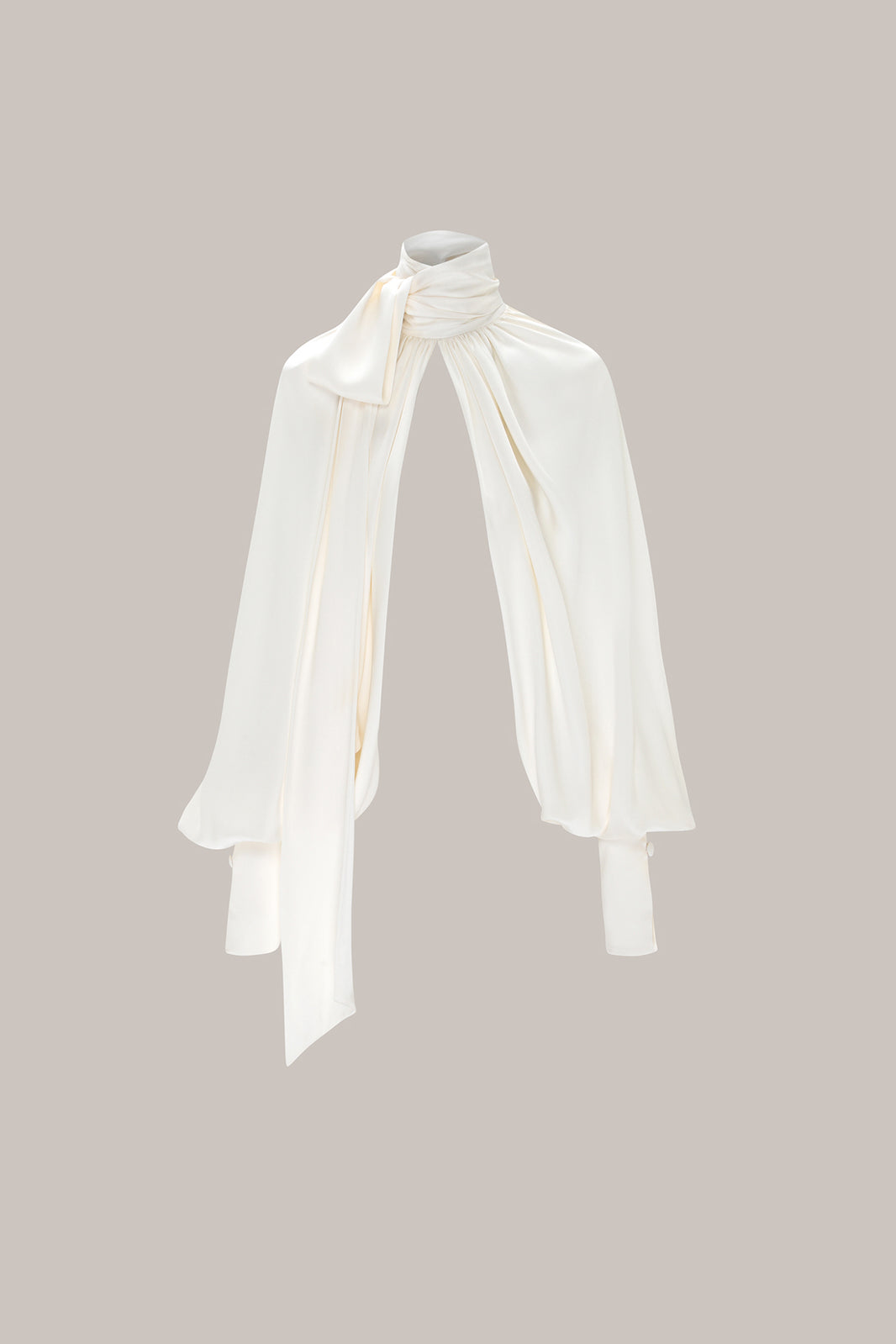 Her White Silk Sleeve Blouse