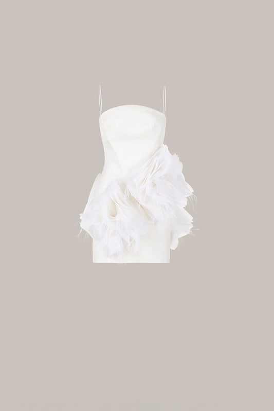 Her Mini Embellished Off White Dress