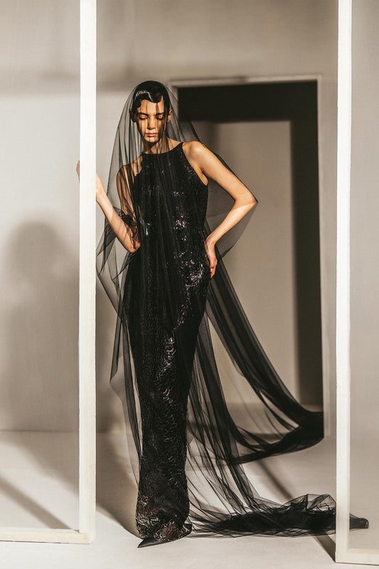 Her Crystalized Black Dress