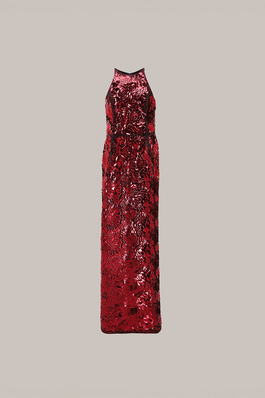 Her Crystalized Burgundy Dress