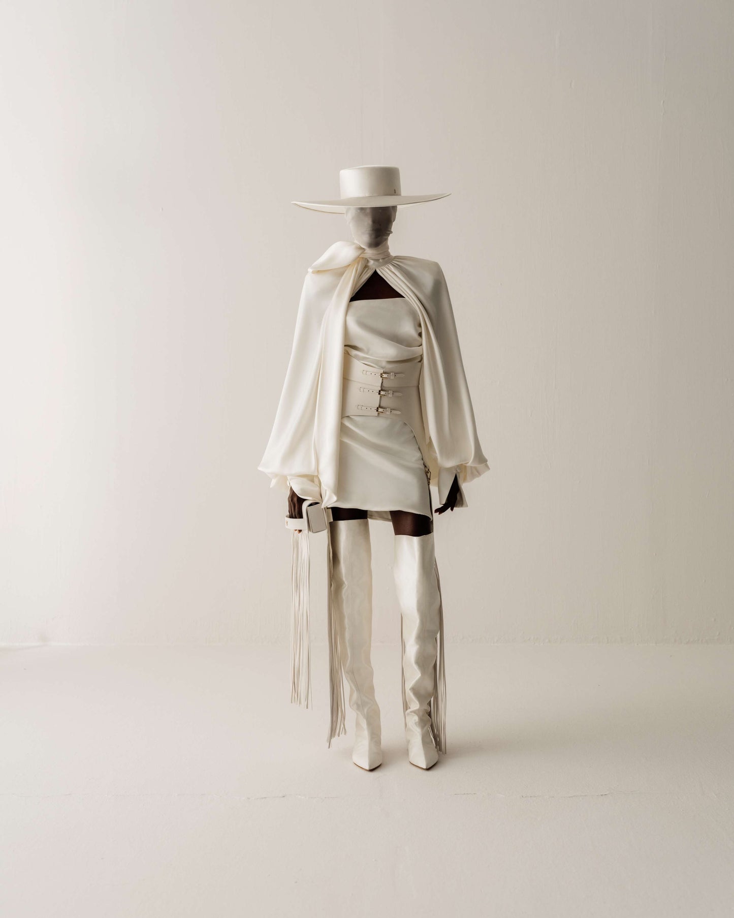 Her White Soft Drape Mini Dress