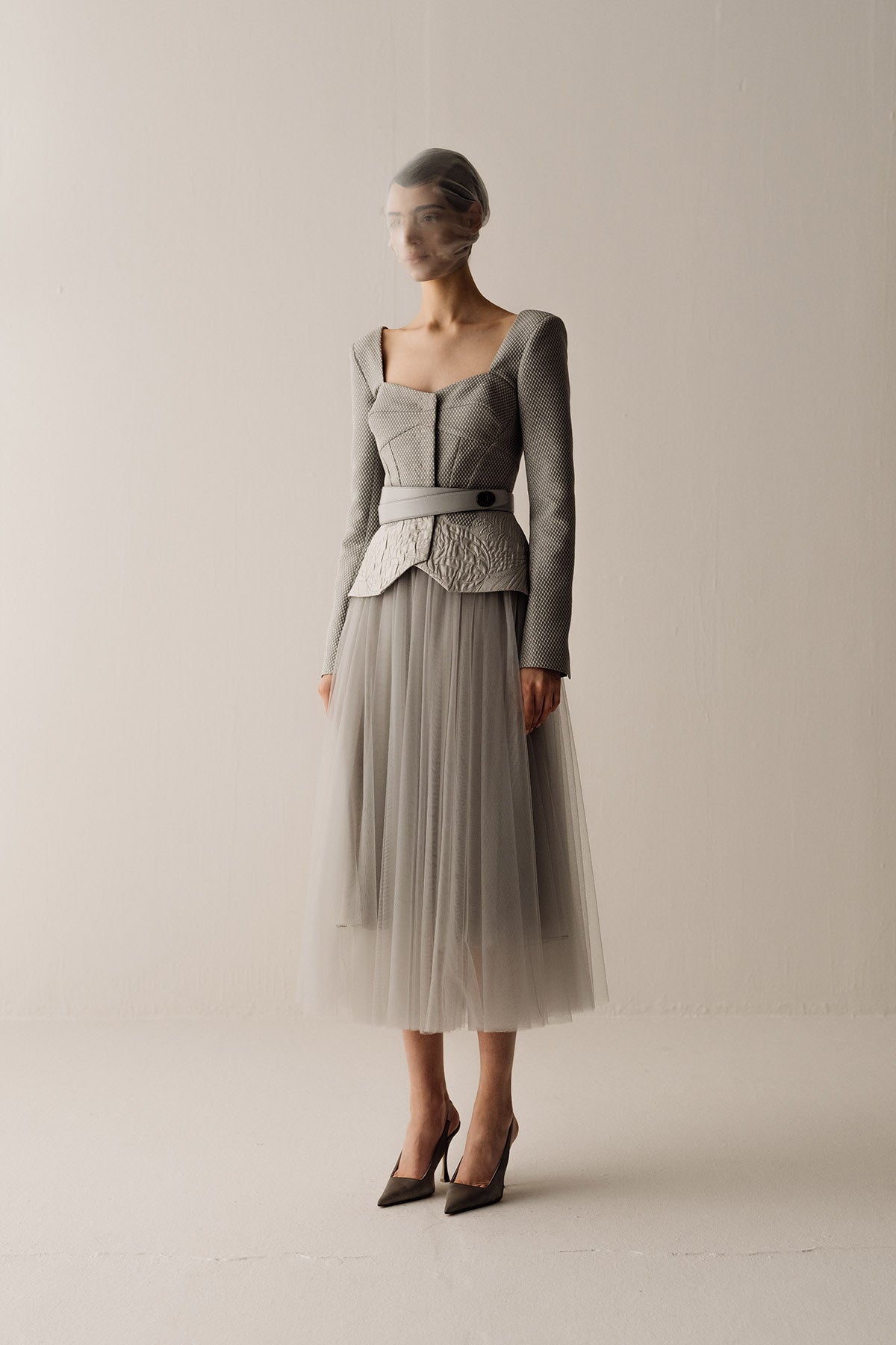 Her Jacquard Bridal Grey Jacket