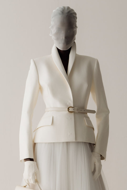 Her Silhouette White Leather Jacket