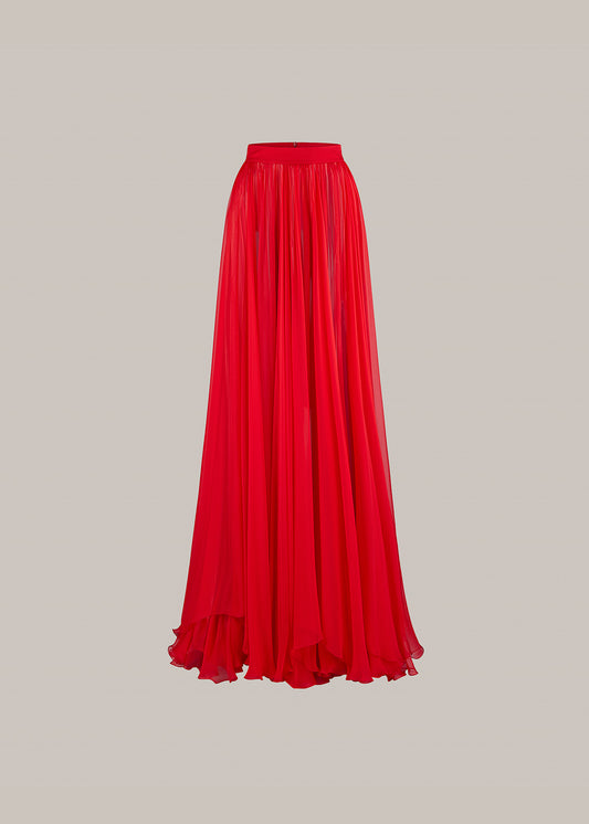 Her Full Fine Red Skirt