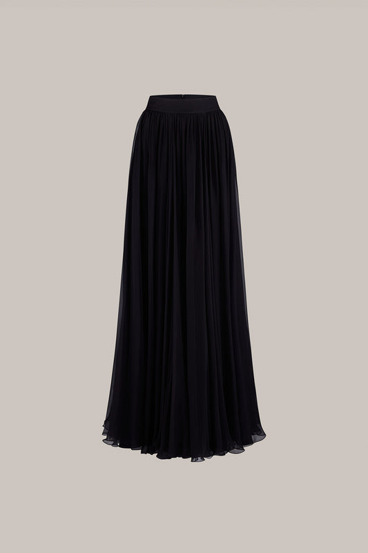 Her Full Fine Black Skirt