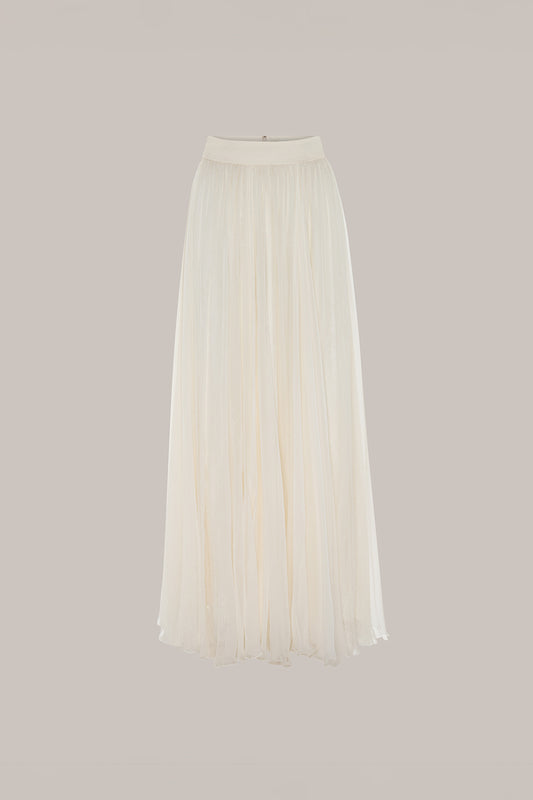 Her Full Fine Skirt With Off White Lace