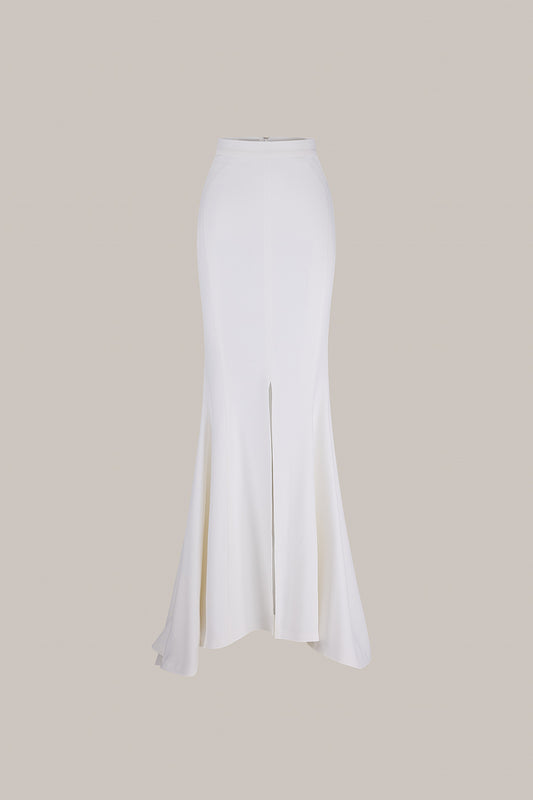 Her High Waist Long Off White Skirt