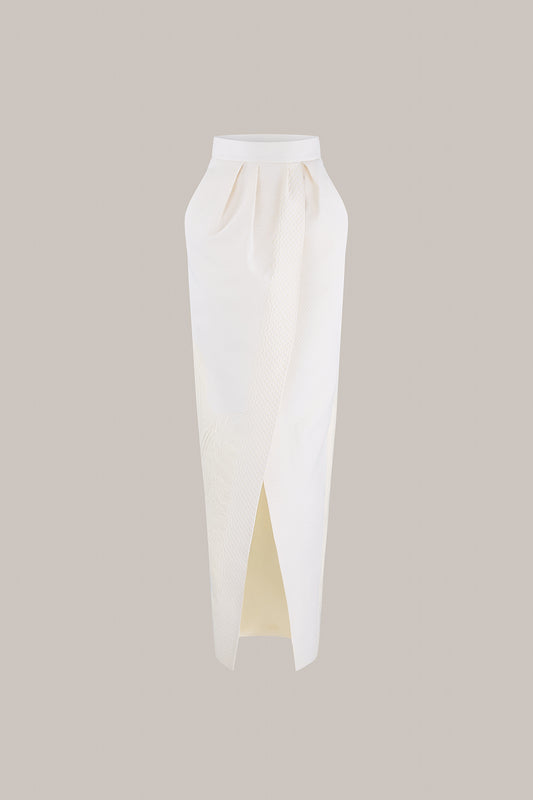 Wrap Long Ivory Skirt