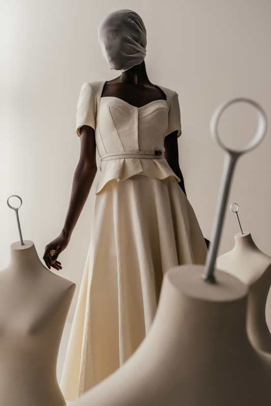 Her Short Sleeve Jacquard Ivory Jacket