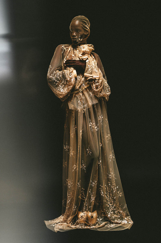 Her Embellished Beige Skirt