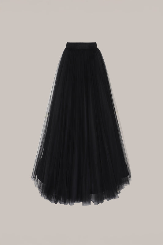 Her Black Dramatic Maxi Skirt