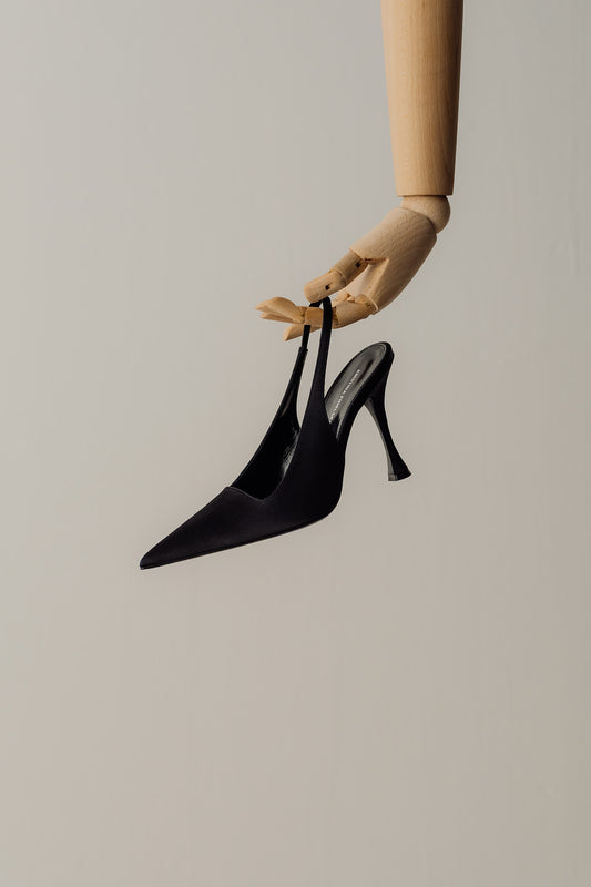 Her Satin Black Heels