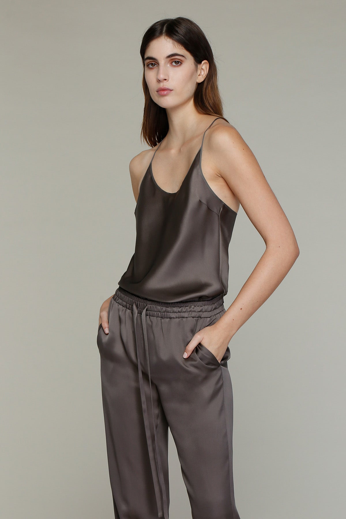 Her Silk Brown Camisole