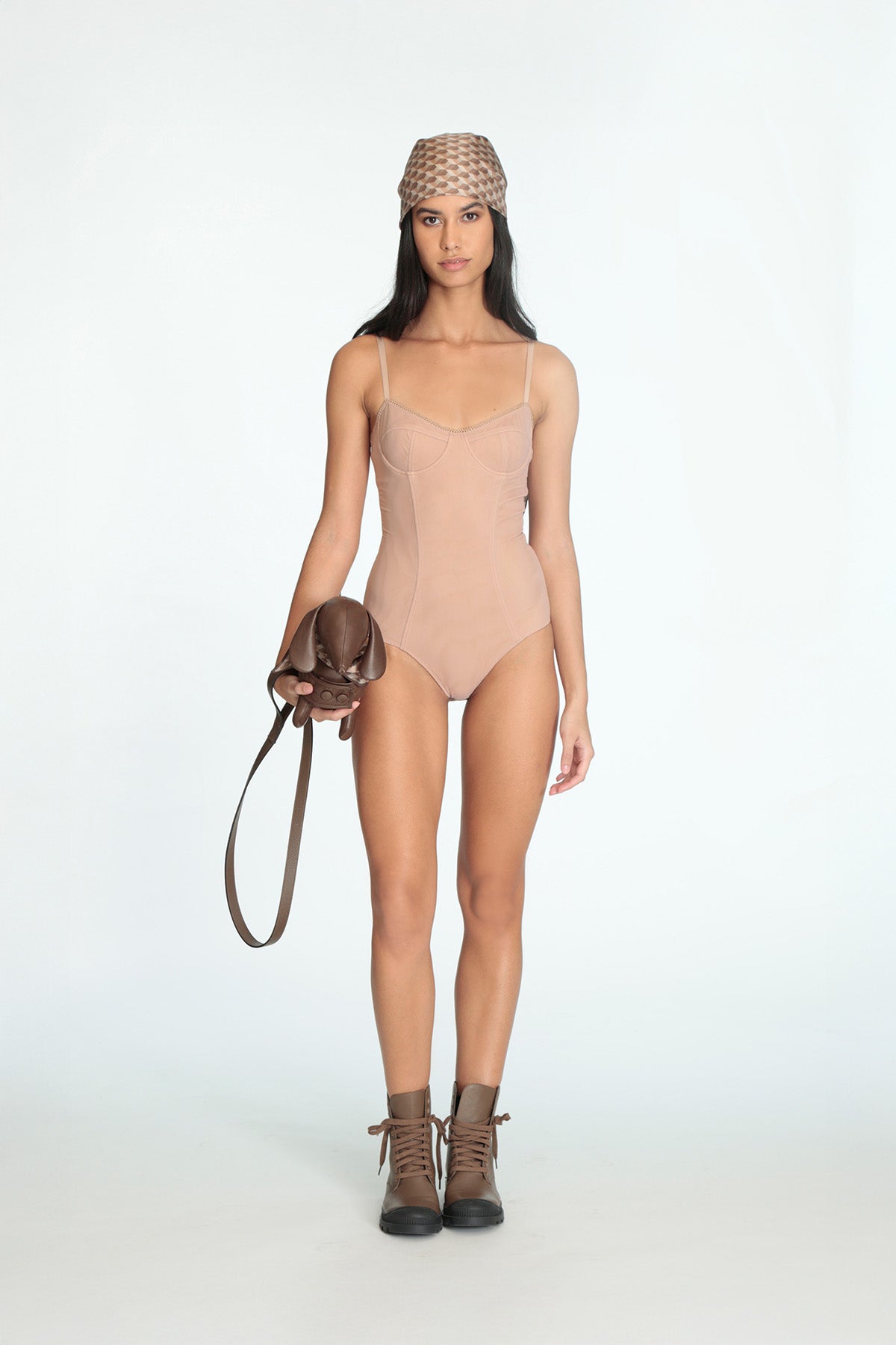 Her Stretch Mesh Beige Body