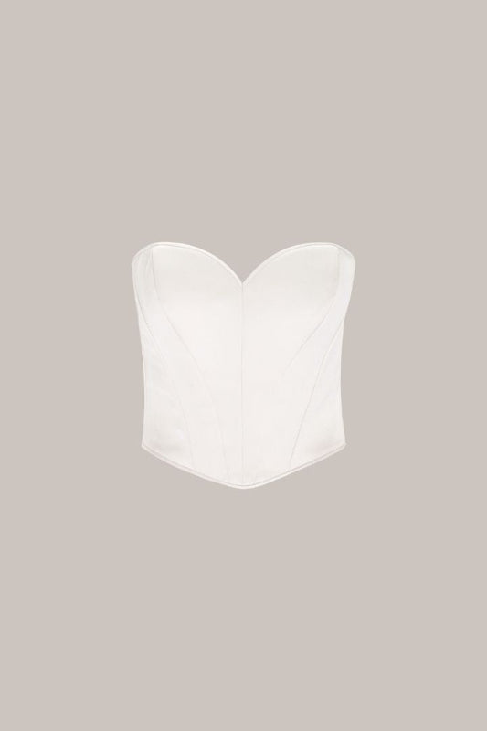 Her Heart Off White Silk Corset