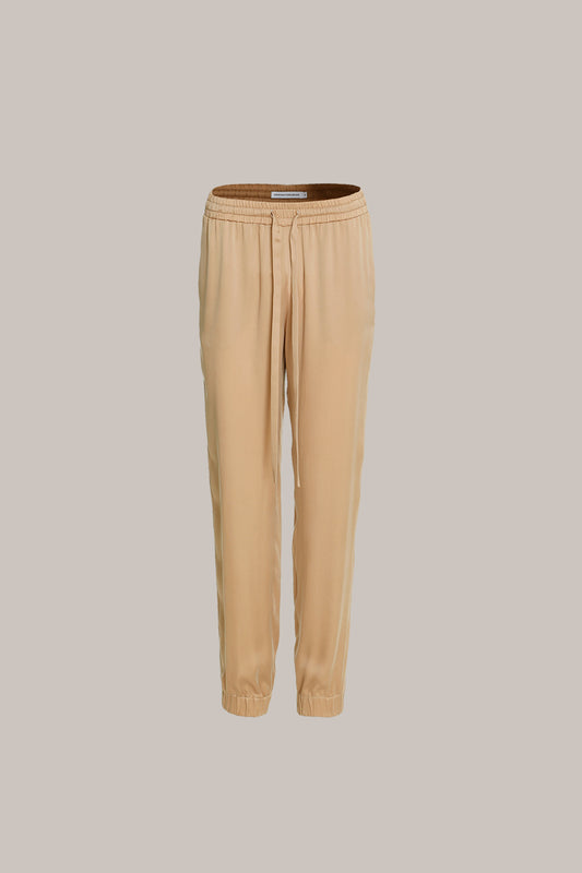 Her Silk Travel Camel Trousers
