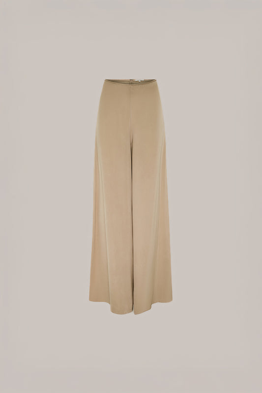 Her Wide Leg Beige Trousers