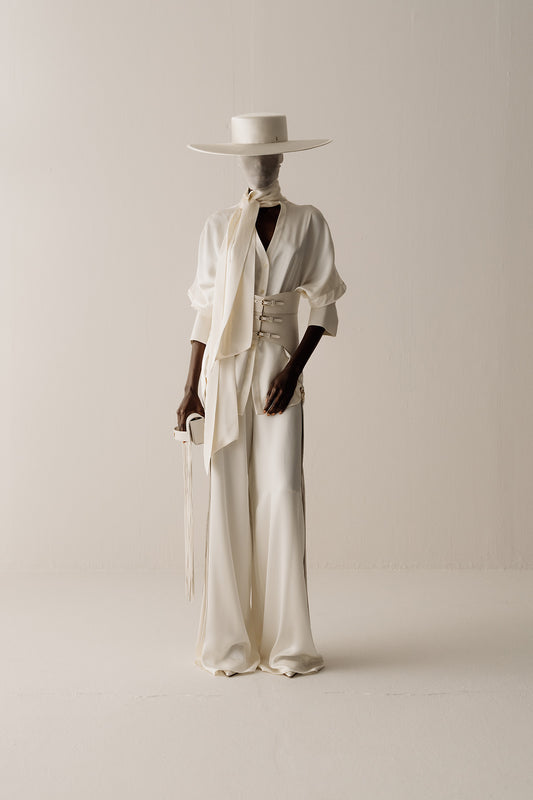 Her Wide Leg Off white Trousers