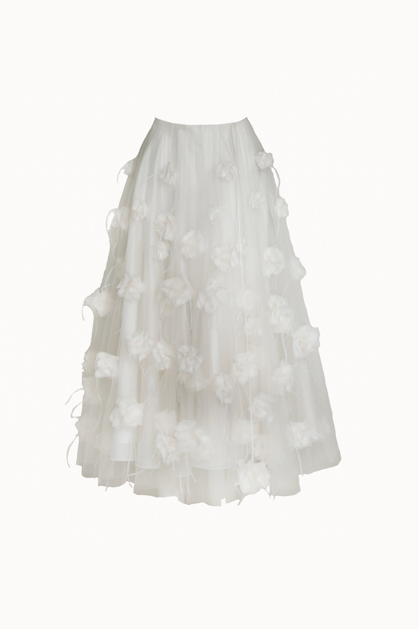 White Floral Applique Skirt