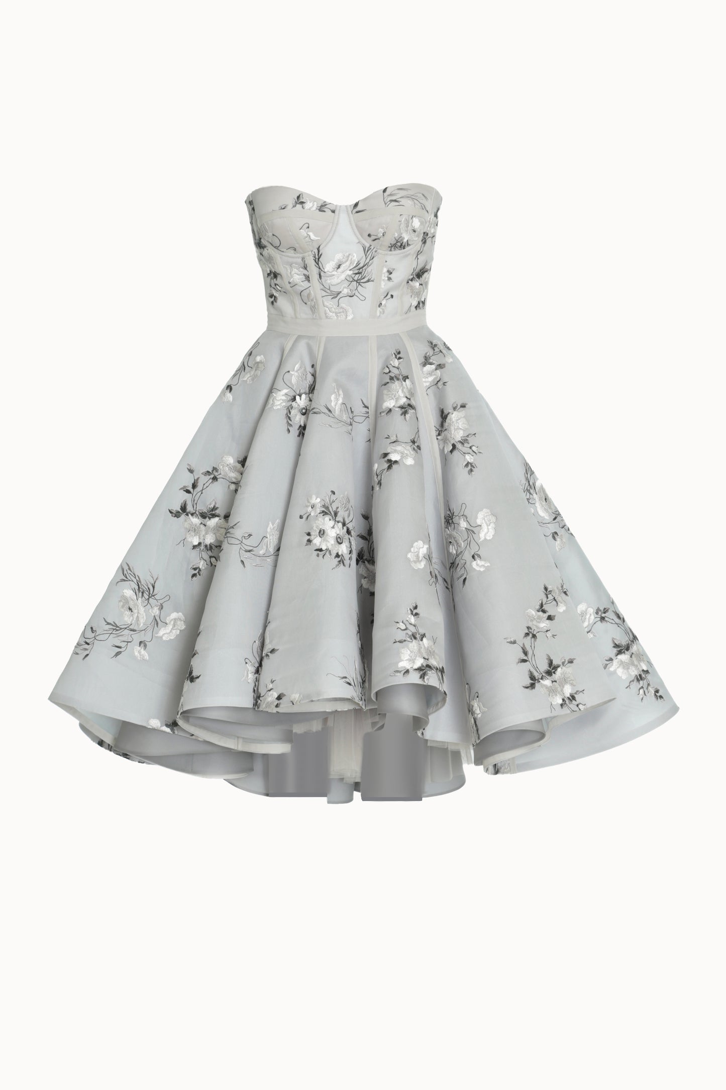 Embroidered Silk Corset Dress