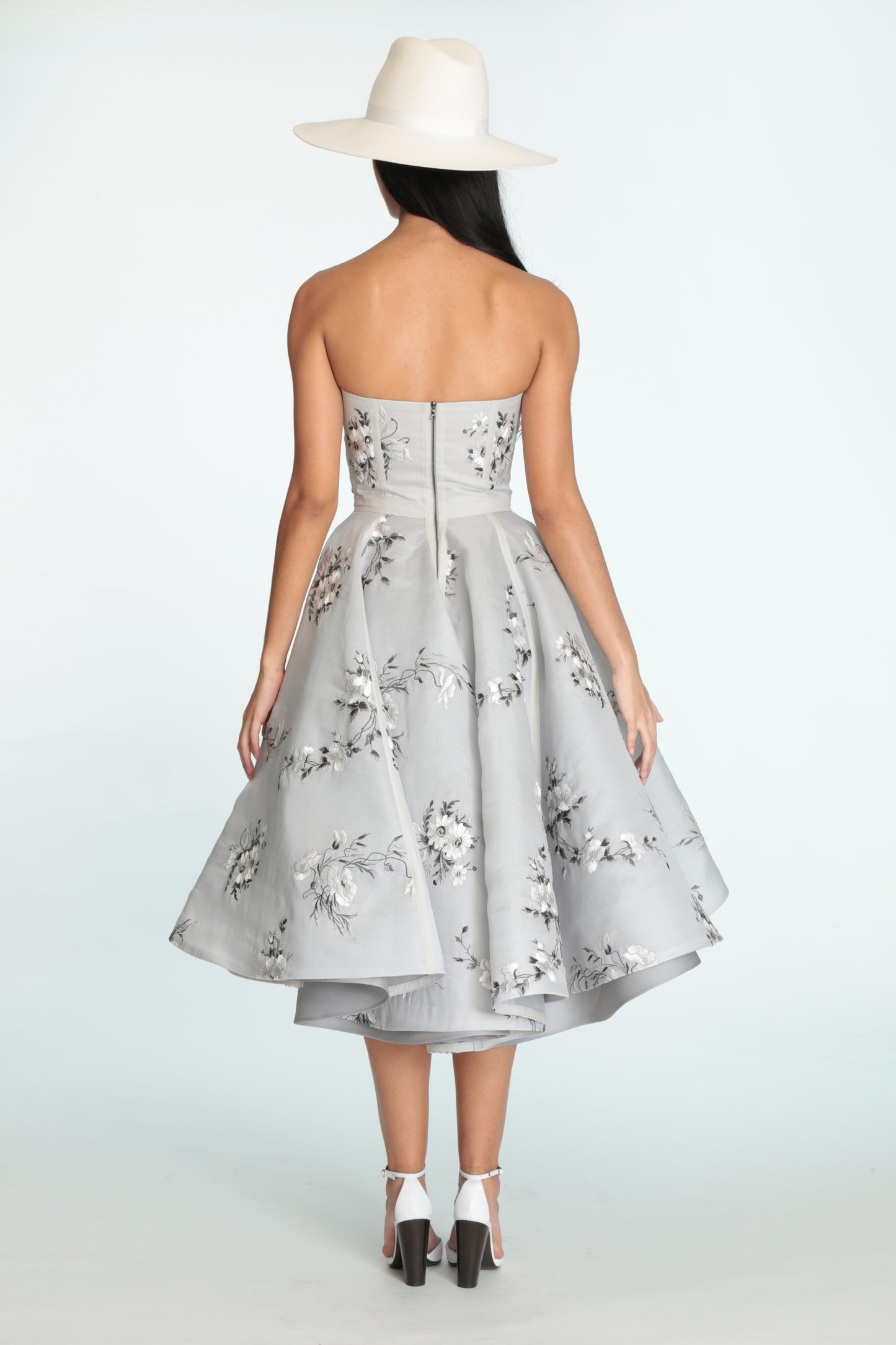 Embroidered Silk Corset Dress