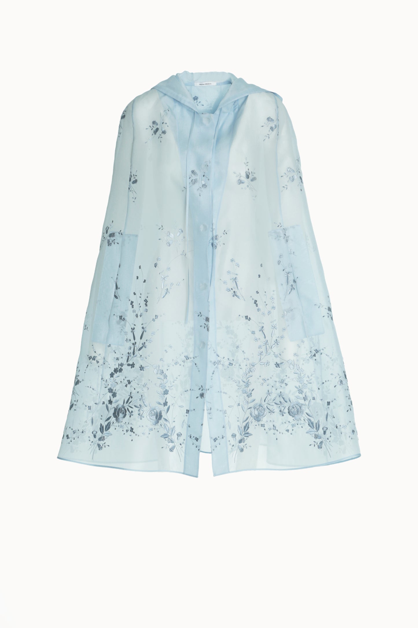 Embroidered Silk Organza Cape