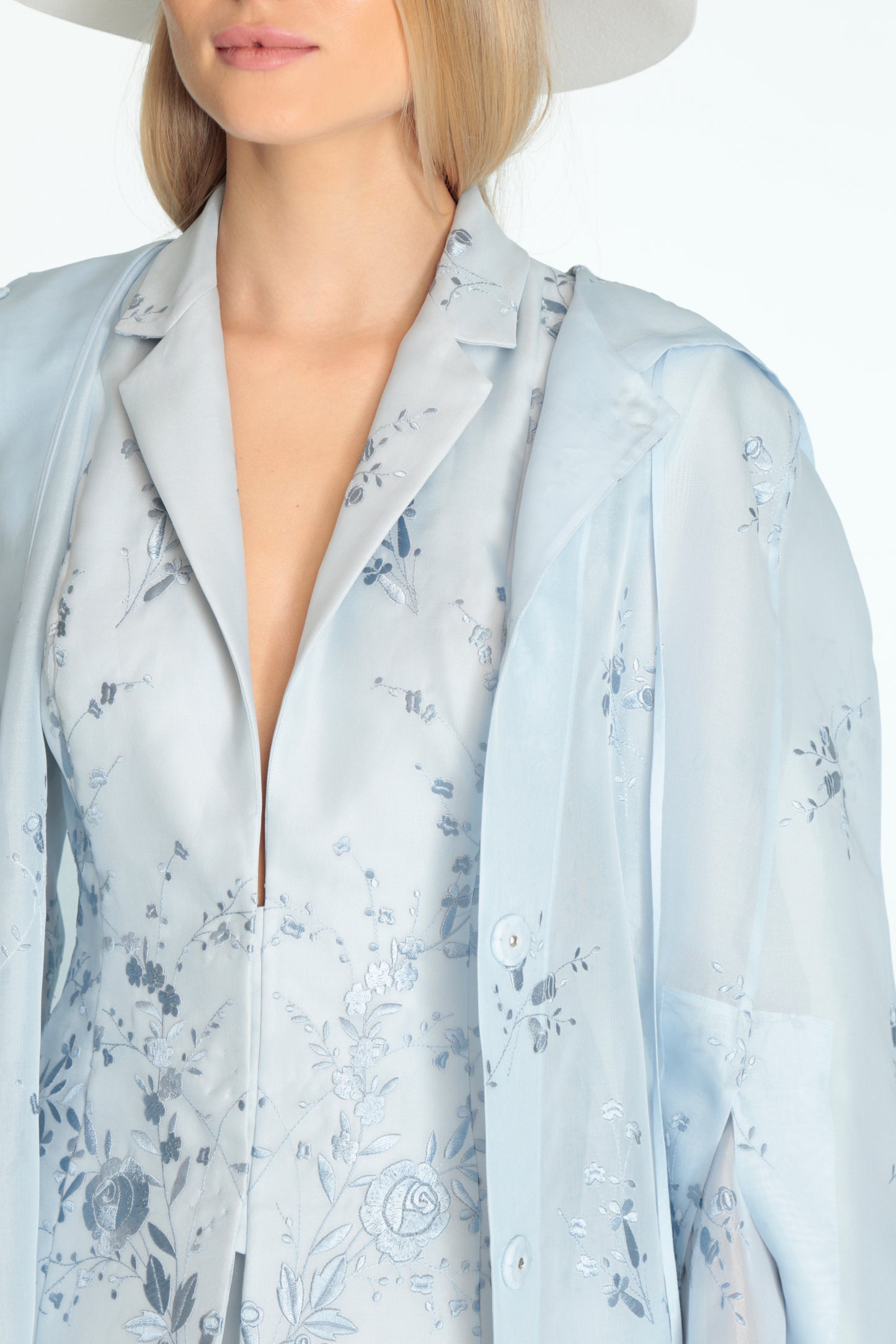 Embroidered Silk Organza Cape