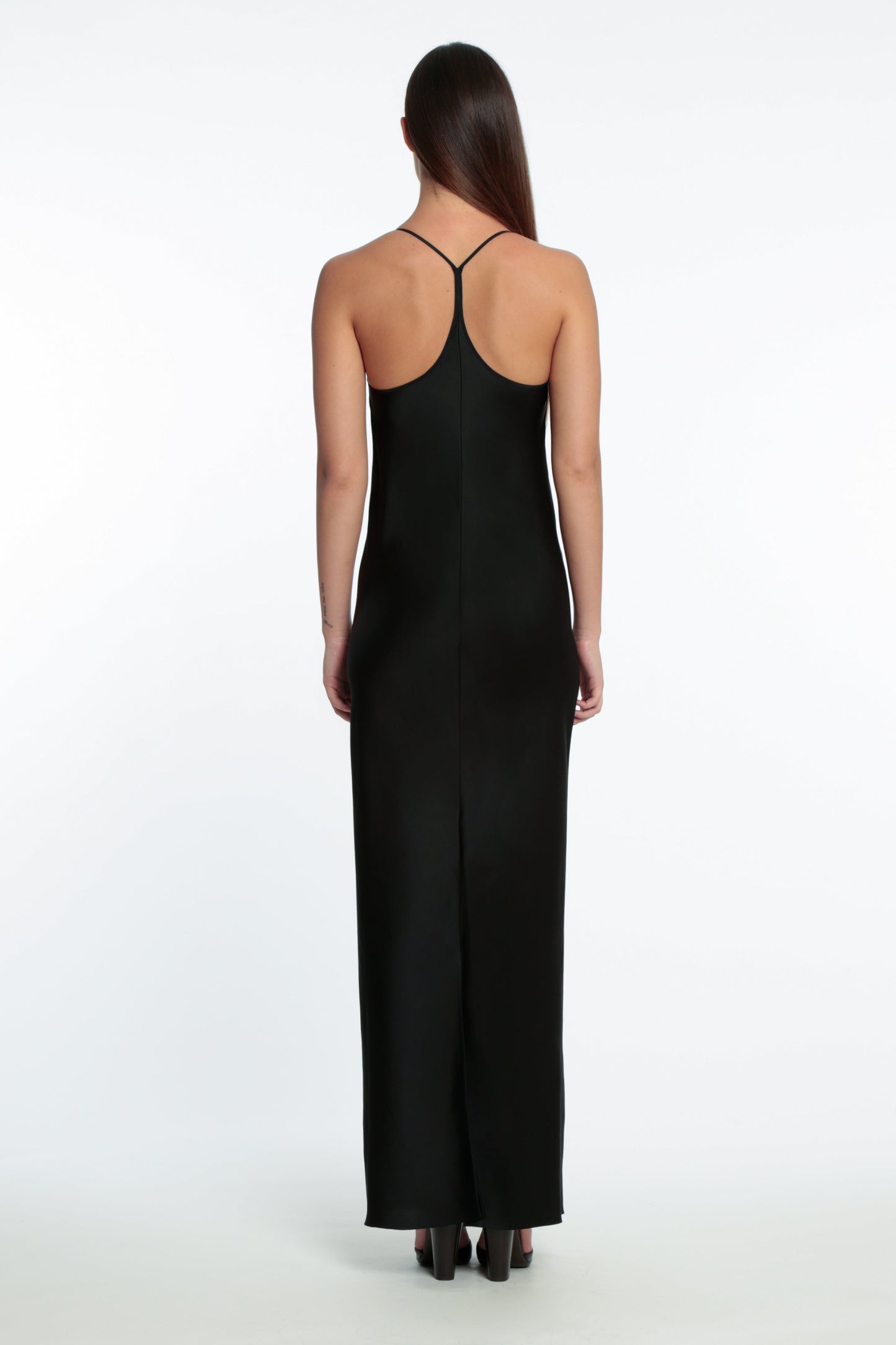 Black Silk Camisole Maxi Dress