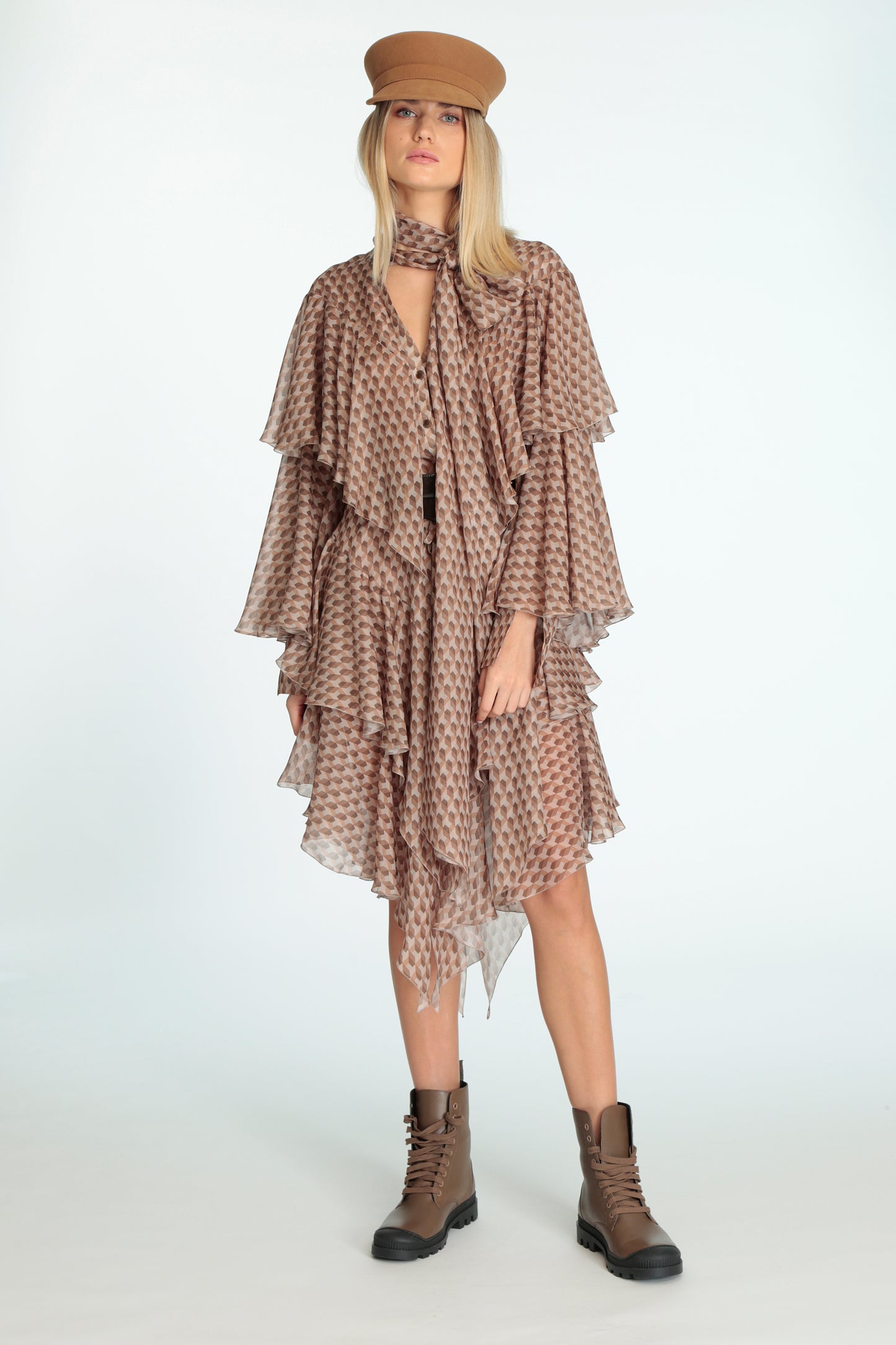 Printed Ruffle Dress