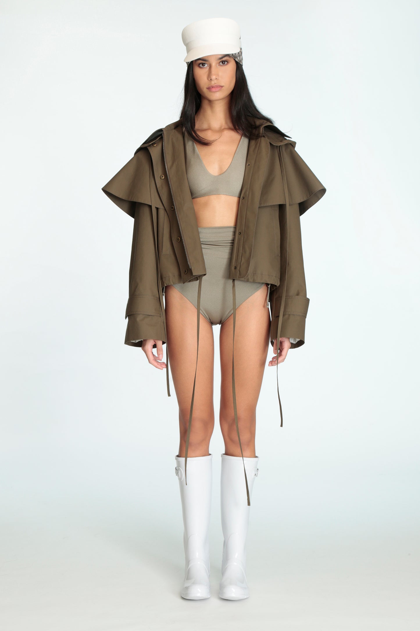 Waxed Cotton Cape Jacket